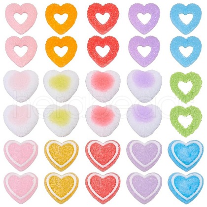 SUNNYCLUE 60Pcs 15 Styles Resin Cabochons Accessories RESI-SC0005-78-1