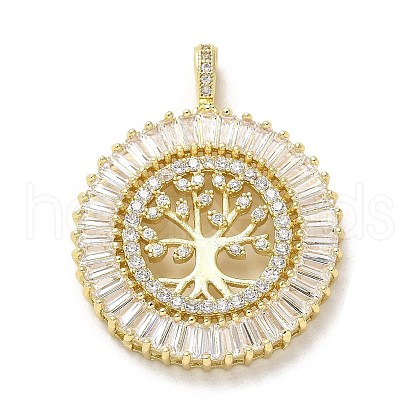 Brass Micro Pave Cubic Zirconia Pendants KK-K355-18G-1