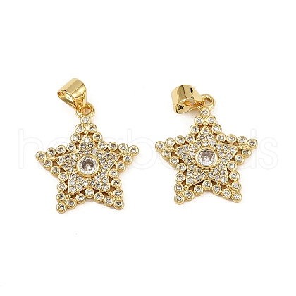 Brass Micro Pave Cubic Zirconia Pendants KK-S526-38G-1