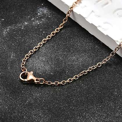 304 Stainless Steel Cable Chain Necklace Making STAS-P045-01RG-A-1