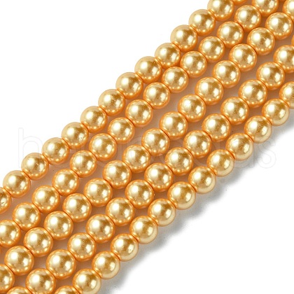 Eco-Friendly Dyed Glass Pearl Round Beads Strands HY-A002-6mm-RB112-1