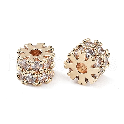 Rack Plating Brass Micro Pave Cubic Zirconia Beads KK-H451-04G-1