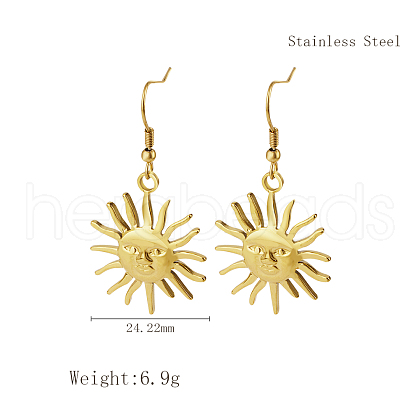 Stylish Stainless Steel Sun Dangle Earrings for Women NI1650-5-1