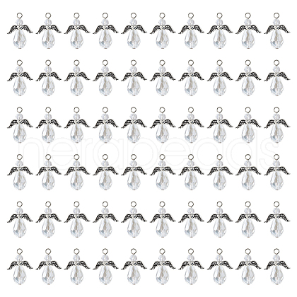 HOBBIESAY 60Pcs Electroplate Glass Pendants GLAA-HY0001-19-1
