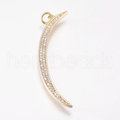 Brass Micro Pave Cubic Zirconia Pendants ZIRC-E145-63G-1
