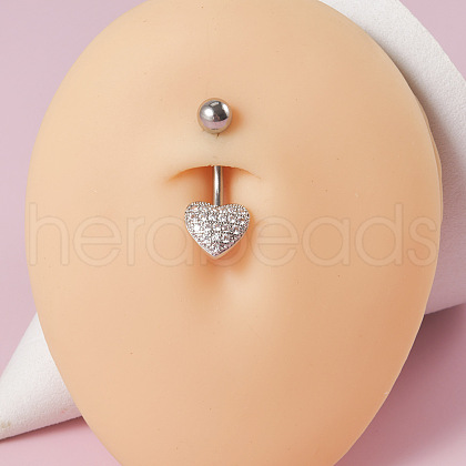 304 Stainless Steel with Crystal Rhinestone Belly Rings FS-WG2C664-04-1