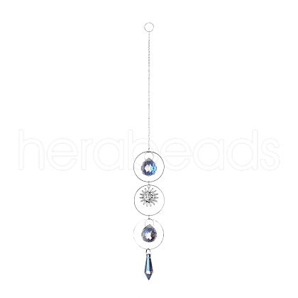 AB Color Plated Crystal Bullet Big Pendant Decorations HJEW-G019-03D-1