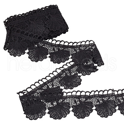   5 Yards Polyester Shell Shaped Flower Lace Trim OCOR-PH0004-46B-1
