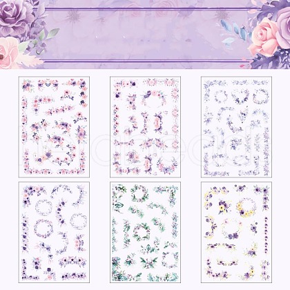 Vintage Plant Collage European Floral Border PW-WGA3304-06-1