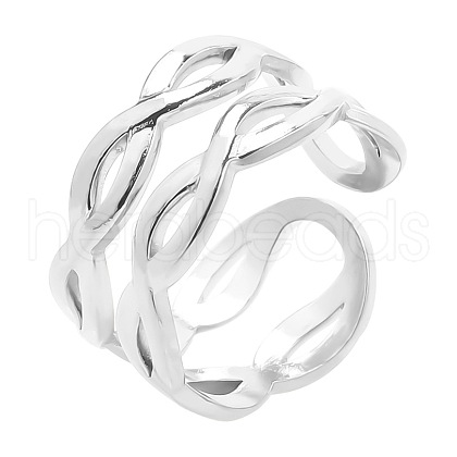 Stainless Steel Infinity Open Cuff Rings for Men Women VW9840-1-1