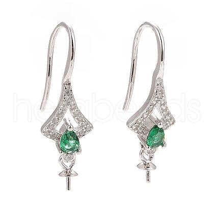 Rhodium Plated 925 Sterling Silver Earring Hooks STER-D035-28P-1