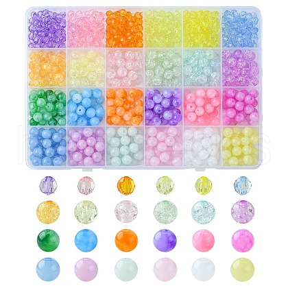 Mixed Styles Acrylic Beads MACR-YW0002-66-1