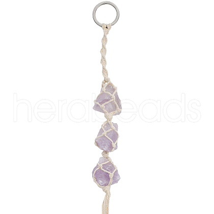 Natural Raw Amethyst Pendant Decoration HJEW-WH0043-18B-1