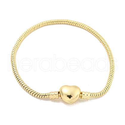 3MM Brass European Style Round Snake Chain Bracelets for Jewelry Making BJEW-G703-01G-1