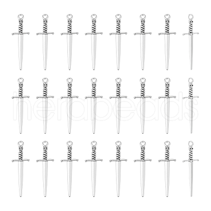 Unicraftale 40Pcs Tibetan Style DIY Alloy Sword Weapon Big Pendants FIND-UN0003-13-1