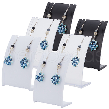 DELORIGIN 6Pcs 3 Colors PP Slant Back Necklace Display Holder NDIS-DR0001-01-1