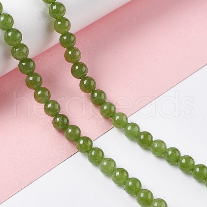 Natural White Jade Beads Strands G-I334-06A-1