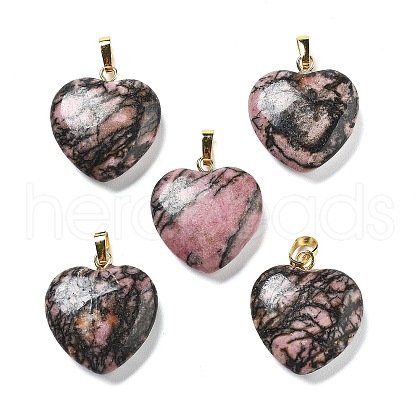 Natural Rhodonite Pendants G-G956-B22-G-1