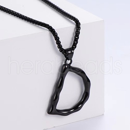 Stylish Stainless Steel Initial Pendant Necklaces SR1473-4-1