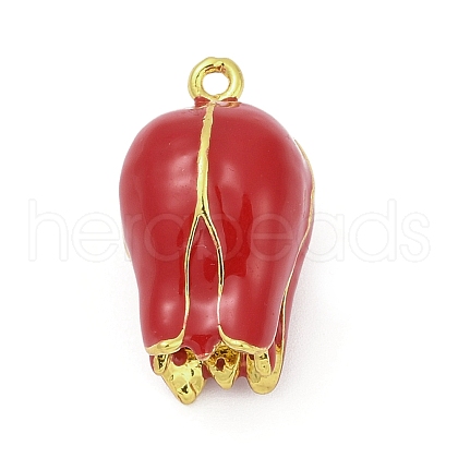 Bud Brass Enamel Pendants KK-G526-11G-1