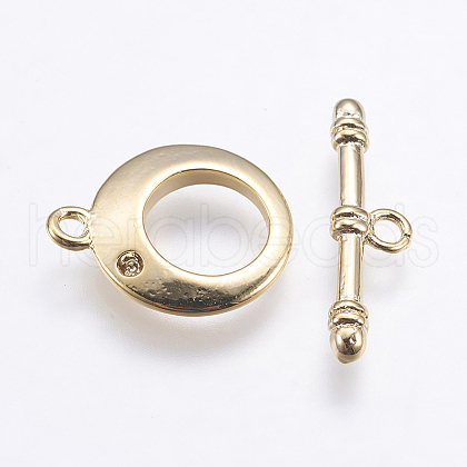 Brass Toggle Clasps KK-G333-14G-NF-1