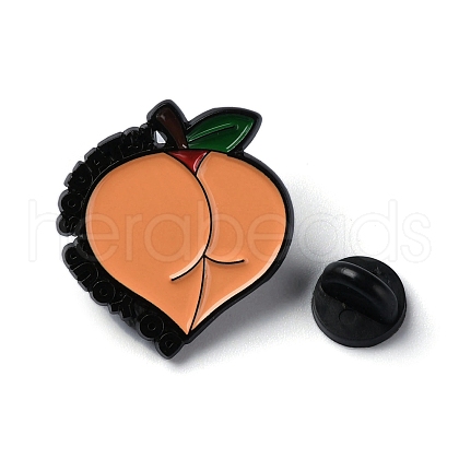 Peach Butt Zinc Alloy Enamel Pin Brooch JEWB-C025-02B-EB-1