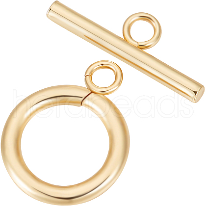 Beebeecraft Brass Toggle Clasps KK-BBC0013-26G-1