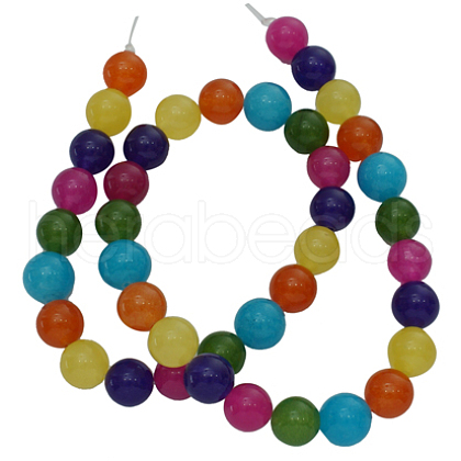 Dyed Natural White Jade Beads Strands X-JB6mm-1