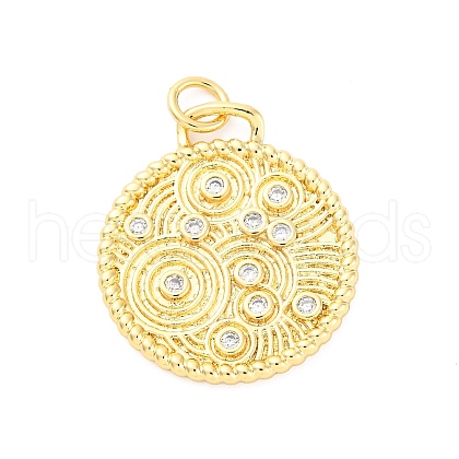 Brass Micro Pave Cubic Zirconia Pendants KK-D325-51G-1