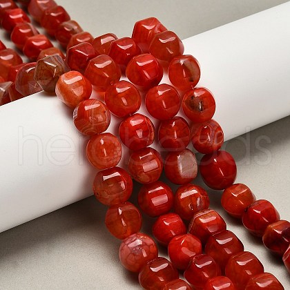 Dyed Natural Agate Beads Strands G-G203-03-1