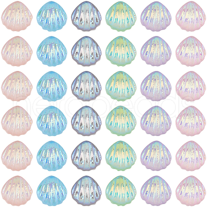 SUNNYCLUE 360Pcs 6 Colors  Rainbow Iridescent Plating Transparent Resin Decoden Cabochons RESI-SC0005-64-1