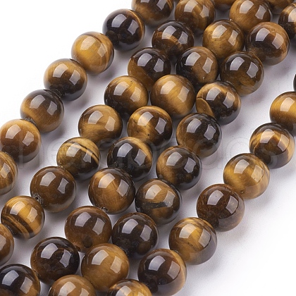 Natural Tiger Eye Beads Strands G-G099-10mm-5-1