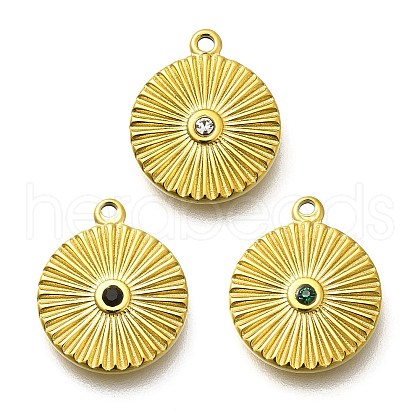 304 Stainless Steel Rhinestone Charms STAS-M109-11G-1