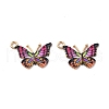 Light Gold Alloy Enamel Pendants ENAM-G210-02LG-03-2