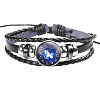 12 Constellation Leather Cord Bracelets BJEW-P240-E05-1