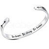 Inspirational 304 Stainless Steel Cuff Bangles FS-WG30F15-04-1