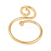 Ion Plating(IP) 304 Stainless Steel Spiral Open Cuff Ring for Women RJEW-C097-04G-3