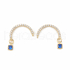 Brass Micro Pave Cubic Zirconia Stud Crawler Earrings X-EJEW-R010-04A-1