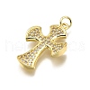 Brass Micro Pave Cubic Zirconia Pendants KK-Z100-38G-04-2