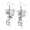 3 Pairs 3 Colors Shell Pearl Beads & Imitation Jelly Acrylic Dangle Earrings EJEW-TA00573-3
