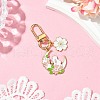 Moon & Flower & Rabbit Alloy Enamel Pendant Decorations HJEW-JM02752-2