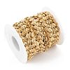 Handmade PVD Vacuum Plating 304 Stainless Steel Flat Round Charms Link Chains CHS-M004-10G-4