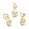 Brass Micro Pave Cubic Zirconia Pendants KK-P187-07G-1