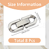 SUPERFINDINGS 8Pcs Stainless Steel Fold Over Clasps STAS-FH0002-28-2