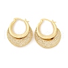 Brass Clear Cubic Zirconia Hoop Earrings EJEW-R025-36G-2