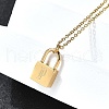 304 Stainless Steel Rolo Chain Pendant Necklaces NJEW-S444-01G-16-5