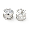 Rack Plating Brass Micro Pave Clear Cubic Zirconia Slide Charms KK-C035-03P-1