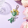 Mother's Day Bouquet Glass Seed Beaded Pendant Decoration HJEW-JM02561-01-2
