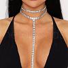 Alloy Full Crystal Rhinestone Long Tassel Y Necklaces for Nightclub FS-WG5F917-02-2