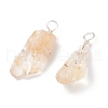 Rough Raw Natural Citrine Pendants PALLOY-JF01785-03-1